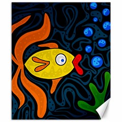 Yellow Fish Canvas 8  X 10  by Valentinaart