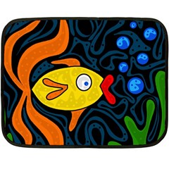 Yellow Fish Fleece Blanket (mini)