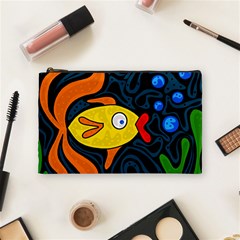 Yellow Fish Cosmetic Bag (medium)  by Valentinaart