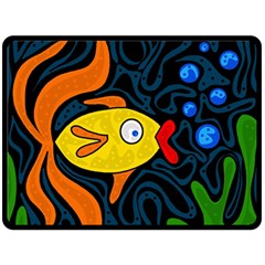 Yellow Fish Fleece Blanket (large) 