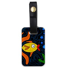 Yellow Fish Luggage Tags (one Side)  by Valentinaart