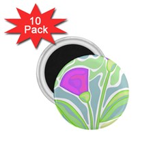 Purple Flowers 1 75  Magnets (10 Pack)  by Valentinaart