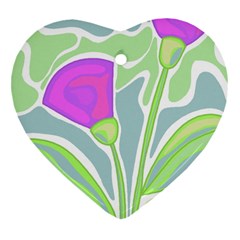 Purple Flowers Heart Ornament (2 Sides) by Valentinaart