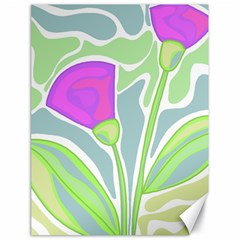 Purple Flowers Canvas 18  X 24   by Valentinaart