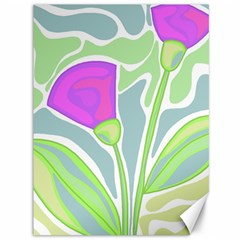 Purple Flowers Canvas 36  X 48   by Valentinaart