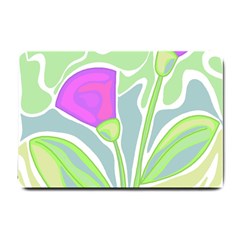 Purple Flowers Small Doormat  by Valentinaart