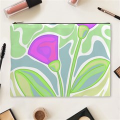 Purple Flowers Cosmetic Bag (xl) by Valentinaart