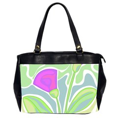 Purple Flowers Office Handbags (2 Sides)  by Valentinaart