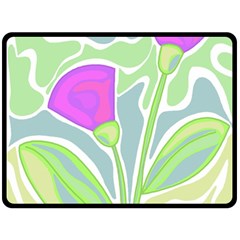 Purple Flowers Fleece Blanket (large) 