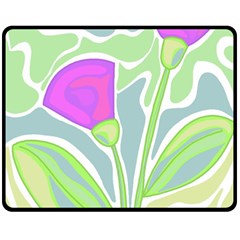 Purple Flowers Fleece Blanket (medium) 