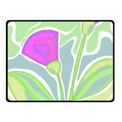 Purple Flowers Fleece Blanket (small) by Valentinaart