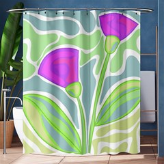 Purple Flowers Shower Curtain 60  X 72  (medium)  by Valentinaart