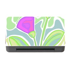 Purple Flowers Memory Card Reader With Cf