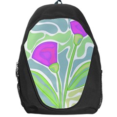 Purple Flowers Backpack Bag by Valentinaart