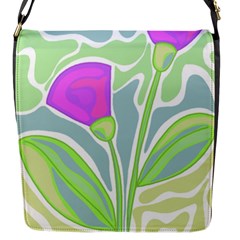 Purple Flowers Flap Messenger Bag (s) by Valentinaart