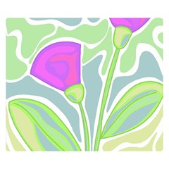 Purple Flowers Double Sided Flano Blanket (small)  by Valentinaart