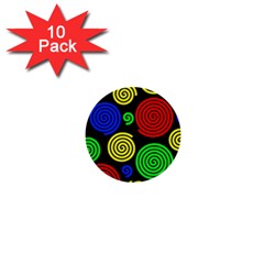 Colorful Hypnoses 1  Mini Buttons (10 Pack)  by Valentinaart