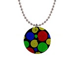 Colorful hypnoses Button Necklaces Front