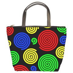 Colorful Hypnoses Bucket Bags by Valentinaart