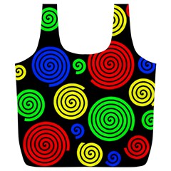 Colorful Hypnoses Full Print Recycle Bags (l)  by Valentinaart