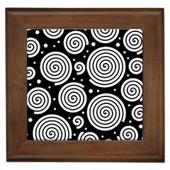 Black And White Hypnoses Framed Tiles by Valentinaart