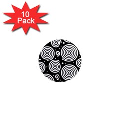 Black And White Hypnoses 1  Mini Magnet (10 Pack)  by Valentinaart