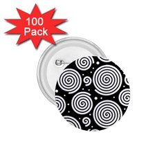 Black And White Hypnoses 1 75  Buttons (100 Pack)  by Valentinaart