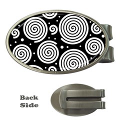 Black And White Hypnoses Money Clips (oval)  by Valentinaart