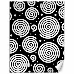 Black And White Hypnoses Canvas 12  X 16   by Valentinaart