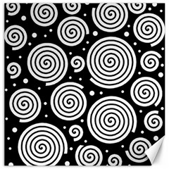 Black And White Hypnoses Canvas 16  X 16   by Valentinaart