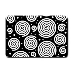 Black And White Hypnoses Small Doormat  by Valentinaart