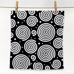 Black And White Hypnoses Face Towel by Valentinaart