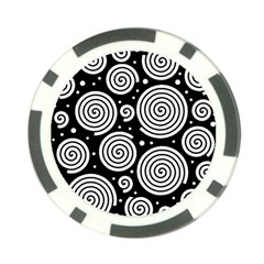 Black And White Hypnoses Poker Chip Card Guards (10 Pack)  by Valentinaart