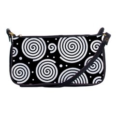 Black And White Hypnoses Shoulder Clutch Bags by Valentinaart