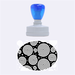 Black And White Hypnoses Rubber Oval Stamps by Valentinaart