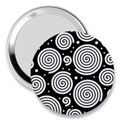 Black And White Hypnoses 3  Handbag Mirrors by Valentinaart