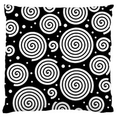 Black And White Hypnoses Standard Flano Cushion Case (one Side) by Valentinaart