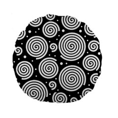 Black And White Hypnoses Standard 15  Premium Flano Round Cushions by Valentinaart