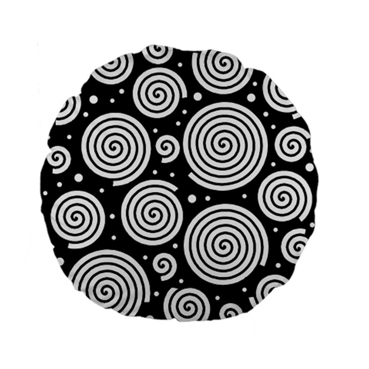 Black and white hypnoses Standard 15  Premium Flano Round Cushions