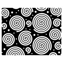 Black And White Hypnoses Double Sided Flano Blanket (medium)  by Valentinaart