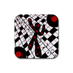 On The Dance Floor  Rubber Coaster (square)  by Valentinaart