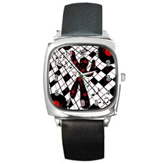 On The Dance Floor  Square Metal Watch by Valentinaart