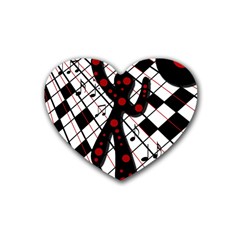 On The Dance Floor  Rubber Coaster (heart)  by Valentinaart