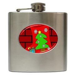 Christmas Sock Hip Flask (6 Oz) by Valentinaart