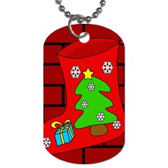 Christmas Sock Dog Tag (two Sides) by Valentinaart