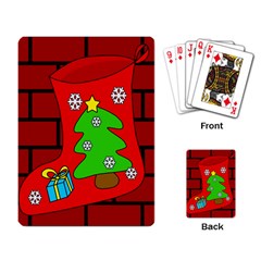 Christmas Sock Playing Card by Valentinaart