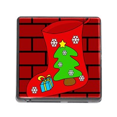 Christmas Sock Memory Card Reader (square) by Valentinaart