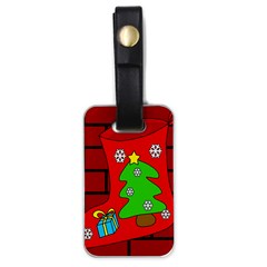 Christmas Sock Luggage Tags (one Side)  by Valentinaart