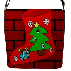 Christmas Sock Flap Messenger Bag (s) by Valentinaart