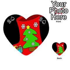 Christmas Sock Playing Cards 54 (heart)  by Valentinaart